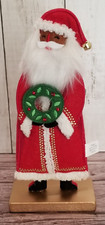 2024 Target Wondershop Fabric  Wood African American Santa Christmas Mantle NEW