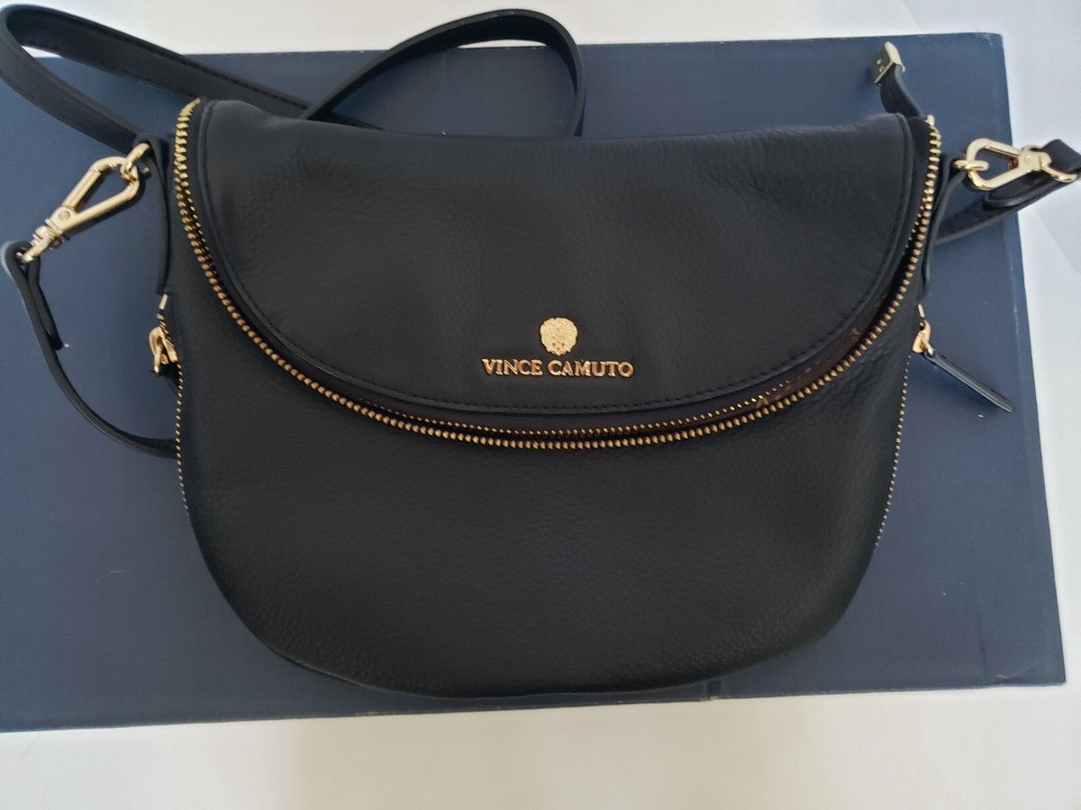 Vince Camuto women's medium to small cross body handbag, black pebbles,  - Main Image