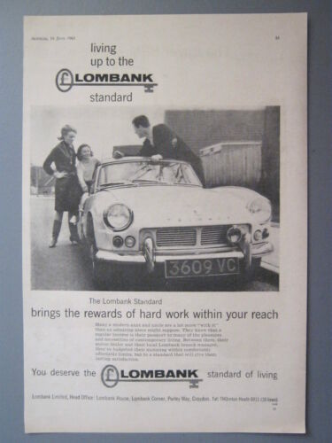R&L Ex-Mag Advert: Lombank, Truimph Spirtfire Car - Afbeelding 1 van 1