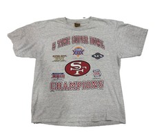 Men  s Vintage NFL 49ers Super Bowl XXIV Champions T Shirt Size XL Nutmeg