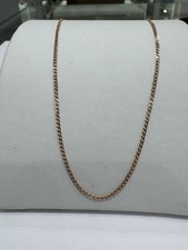 585 gold chain rose gold curb chain. New necklace + label. 45cm long. Rose gold chain