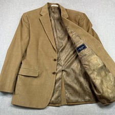 Chaps Ralph Lauren Tan Corduroy Sport Coat Blazer Jacket 42R Paisley Academia