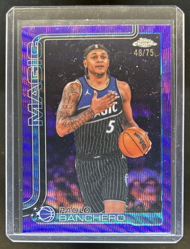 2025-26 Topps Chrome Update Paolo Banchero Purple Wave Refractor #/75 Magic