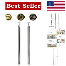 Versatile 7-Section Telescopic Antenna - Enhance TV & Radio Reception - 2-Pack