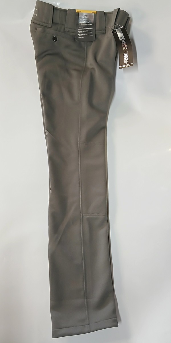 NEW Mizuno Baseball YOUTH LARGE/CHARCOAL GREY Pants Hemmed Bottom NWT