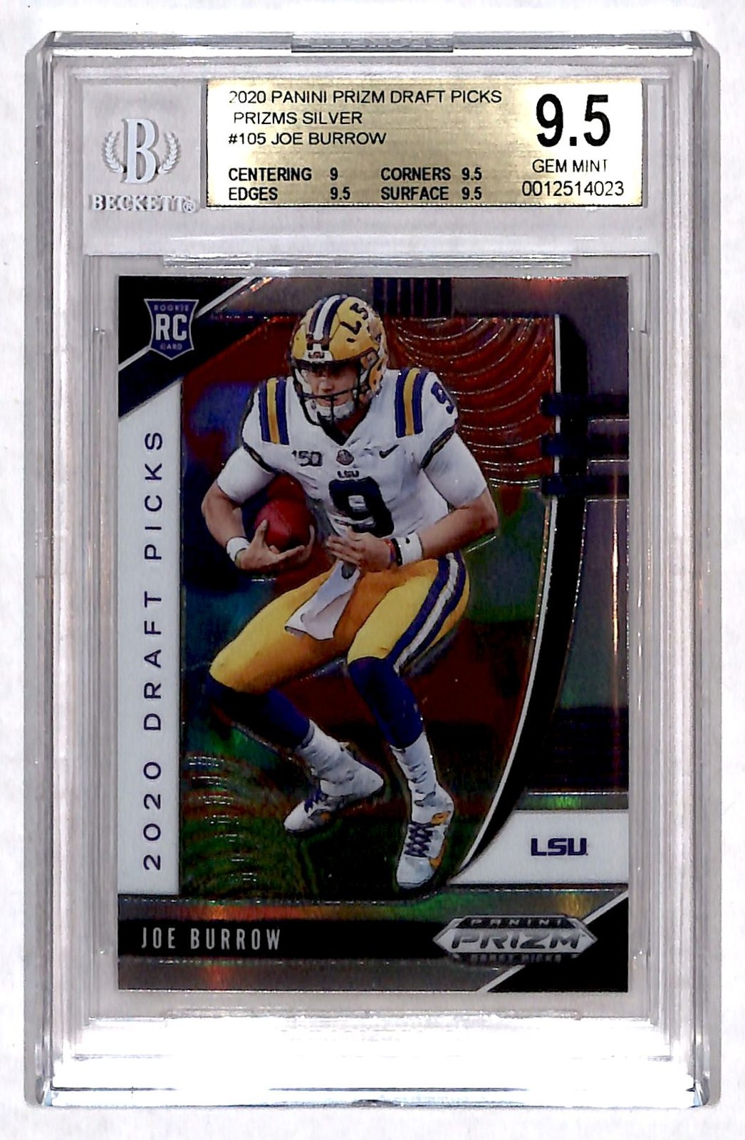 2020 Prizm Draft Silver Joe Burrow RC BGS 9.5 #105