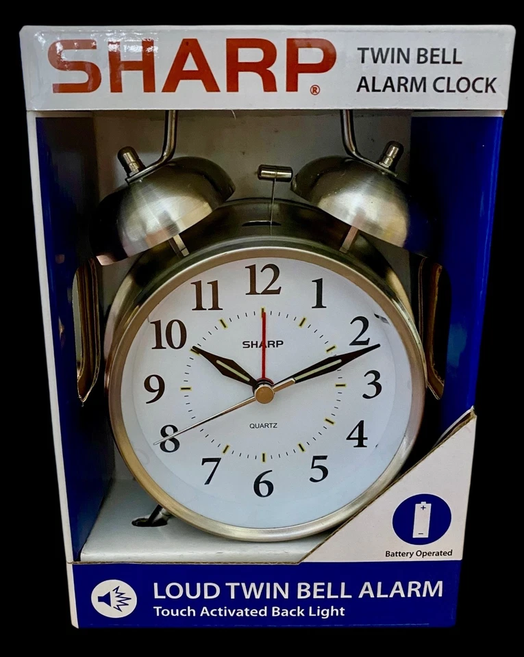 Sharp Twin Bell Alarm Clock With Black Light - Image 2 of 4