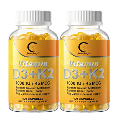 240Ct Vitamin D3 1000IU K2 MK-7 Softgels Bone & Heart Support Supplement