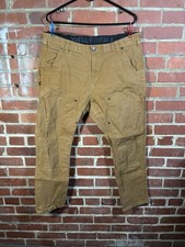 DOVETAIL Workwear Pants The Maven Slim Canvas Tan Womens 18/30, Real 38x28.5