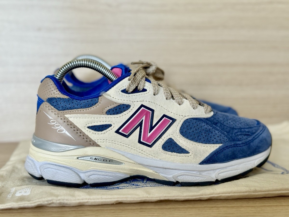 NEW BALANCE 990 V3 USED sz 6 KITH DAYTONA TAN NAVY PINK M990KH3 | eBay