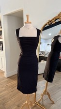 Camila Coelho Black Bodycon Square Neck Midi Dress Cocktail Party Sexy Size M