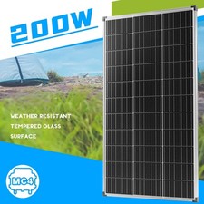 200W 195 Watt 12 Volt Monocrystalline Solar Panel Module Off Grid PV Power US