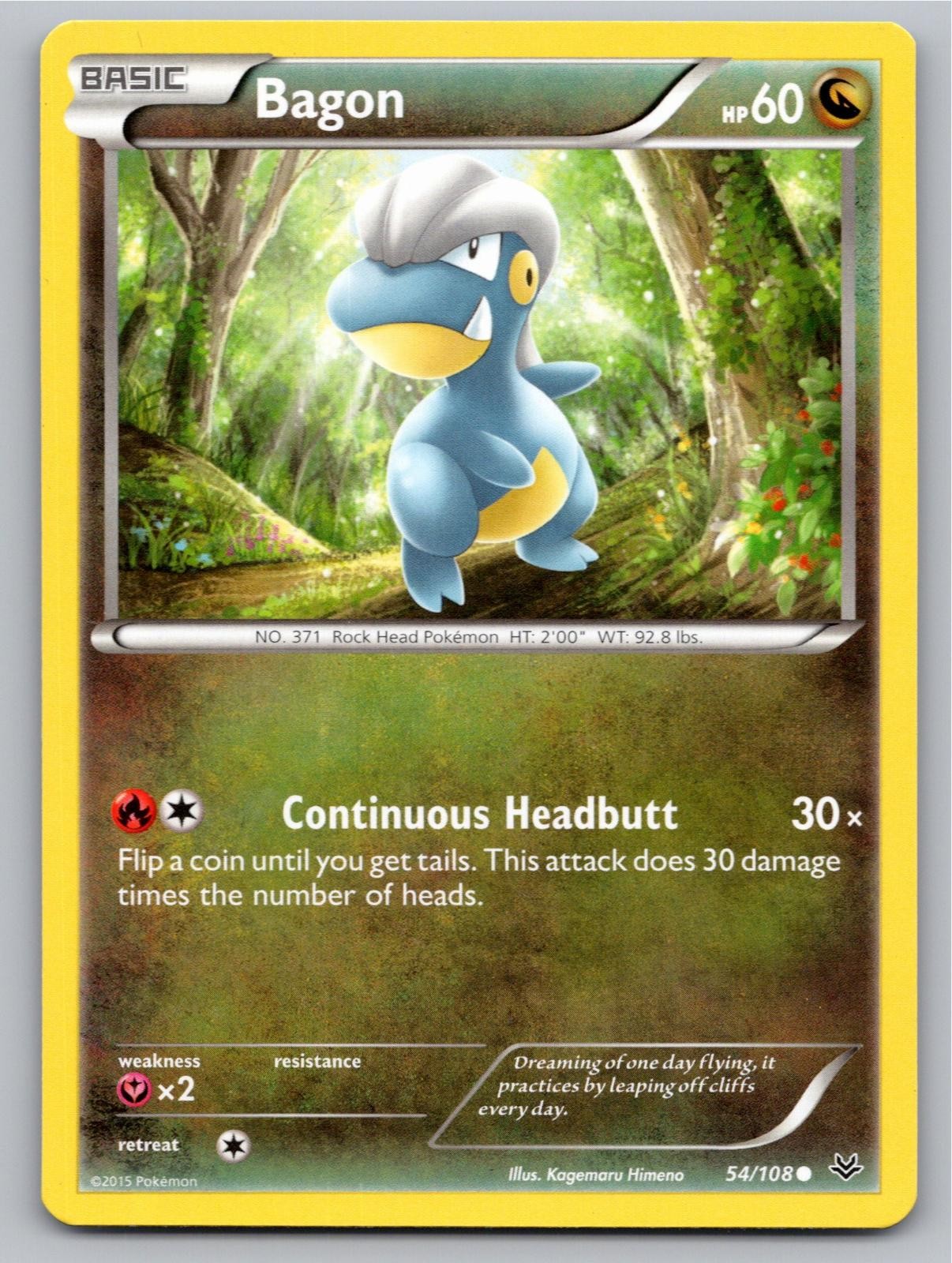 2015 POKEMON BAGON ROARING SKIES 54/108 COMMON NM A25384 FREE S&H