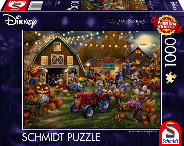 1000 Teile Schmidt Spiele Puzzle Kinkade Mickey & Minnie Pumpkin Festival 58048-image