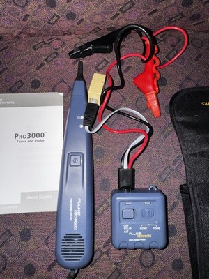 Fluke Networks PRO3000F60-KIT Tone Generator Probe Kit w/ Case Cable Tested (D)