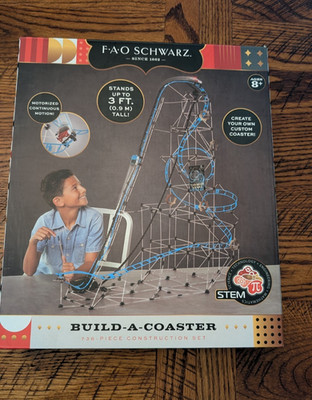 FAO  Schwarz Build-A-Coaster Construction Se STEM 736 pc Roller Coaster Kit New