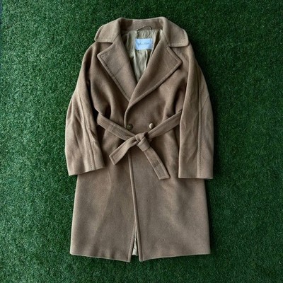 MAX MARA Classic 100% Camel Belted Wrap Coat Made In Italy Size US 12 / IT 46