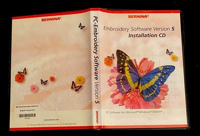 BERNINA PC Embroidery Installation SW Version 5 Win 2000, XP (2 CDs) No Dongles