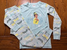 Hanna Andersson Disney Princess Tiana Long Johns EUC Girls Pajama Set Size 110 5