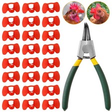 101 Pieces Pinless Peepers with Pliers Set Chicken Glasses Poultry Blinders C...