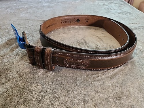 Columbia Leather Belt Men's Medium 34-36 Brown 1.5" Wide Leather Mens - 第 2/8 張圖片