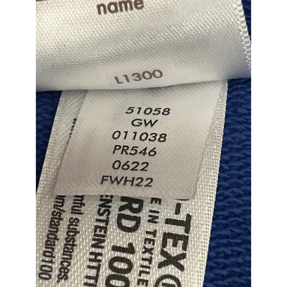 Jaqueta com capuz Hanna Andersson infantil azul zíper completo tamanho 4 mistura de algodão - Imagem 4 de 4