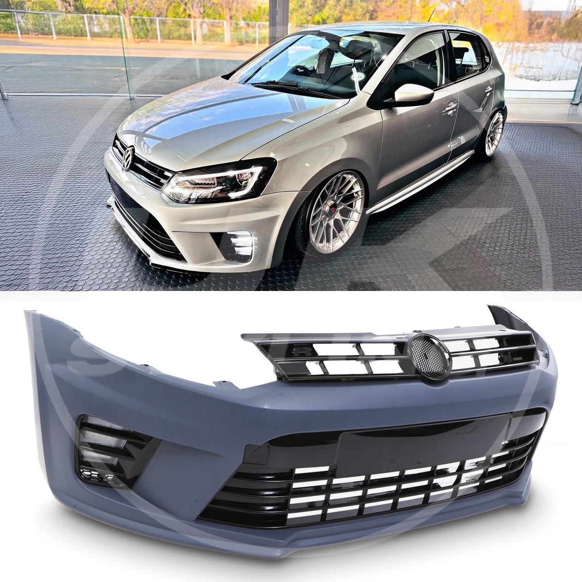 PRIMER FINISH FRONT BUMPER WRC STYLE FOR VW VOLKSWAGEN POLO MK5 6R