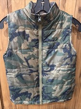 Avalanche Green Camo Puffer Vest Boys Size Medium 5/6 Outdoors Hunting Hiking