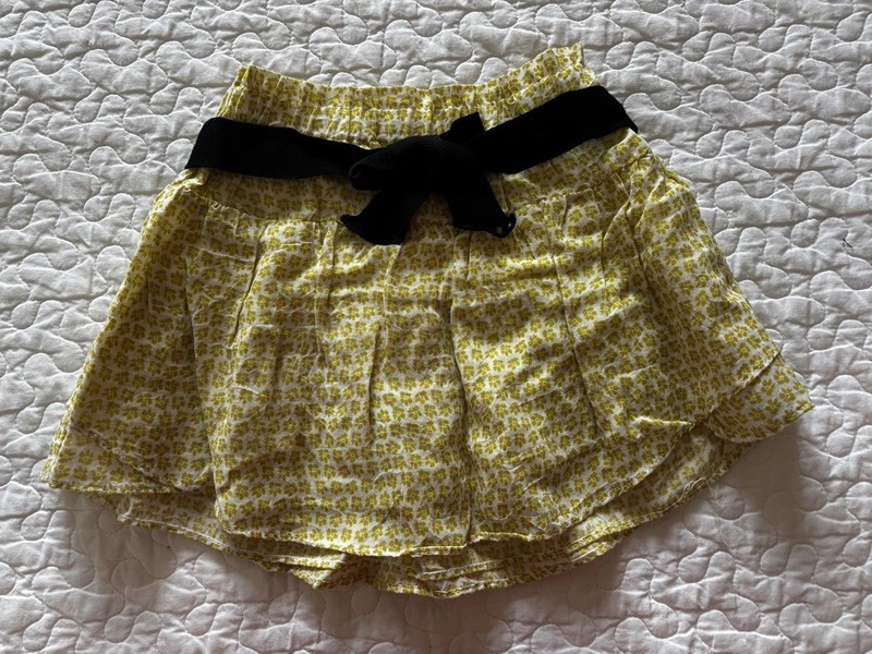 Zara Kids Size 4/5 (110cm) Skirt With 100% Cotton Lining And Fabric Belt