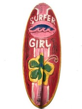 Surfer Girl Surf Sign 20" w/ Fin - Surfing Decor Accents bds1208350