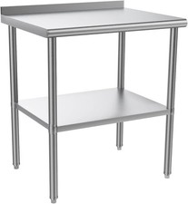 Heavy Duty 30'' x 24'' Stainless Steel Work Table with Adjustable UnderShelf