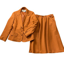 Lilli Ann Paris Brown/Orange Blazer and Skirt VTG no size See Measuments