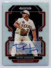 Pete Hansen 2022 Panini Prizm Draft Picks Base Autographs Silver AU