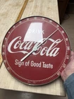 VINTAGE COCA COLA 'SIGN of GOOD TASTE' 12" DOMED GLASS THERMOMETER 495A - 1950s