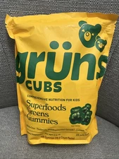 Gruns Cubs Superfoods Greens Gummies For Kids 28 Packs, 168 Gummies.Exp. 1/27