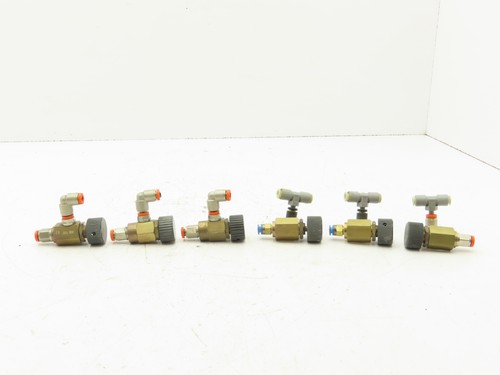 Adjustable Elbow Air Flow Needle Control Valve 1/8" 4-4.5 Turn Lot of 6