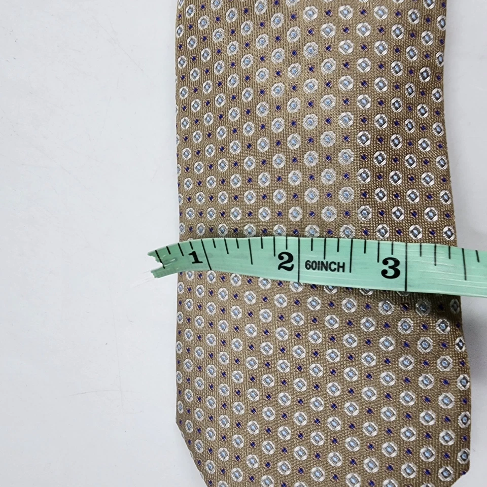 Corbata de seda David Donahue patrón geométrico para hombre talla única marrón Foto 4 de 4