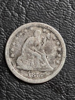 Nice Looking 1876 CC Seated Liberty Quarter