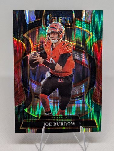 2025 Panini Select #57 Joe Burrow Black  and Green  Prizm Shock