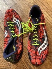 Saucony Shay XC4 running shoes, 6 cleats, mens size 11.5, orange