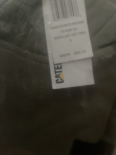 Sudadera con capucha y cremallera completa con estampado de logotipo base para hombre Caterpillar, negra, pequeña - Imagen 2 de 2