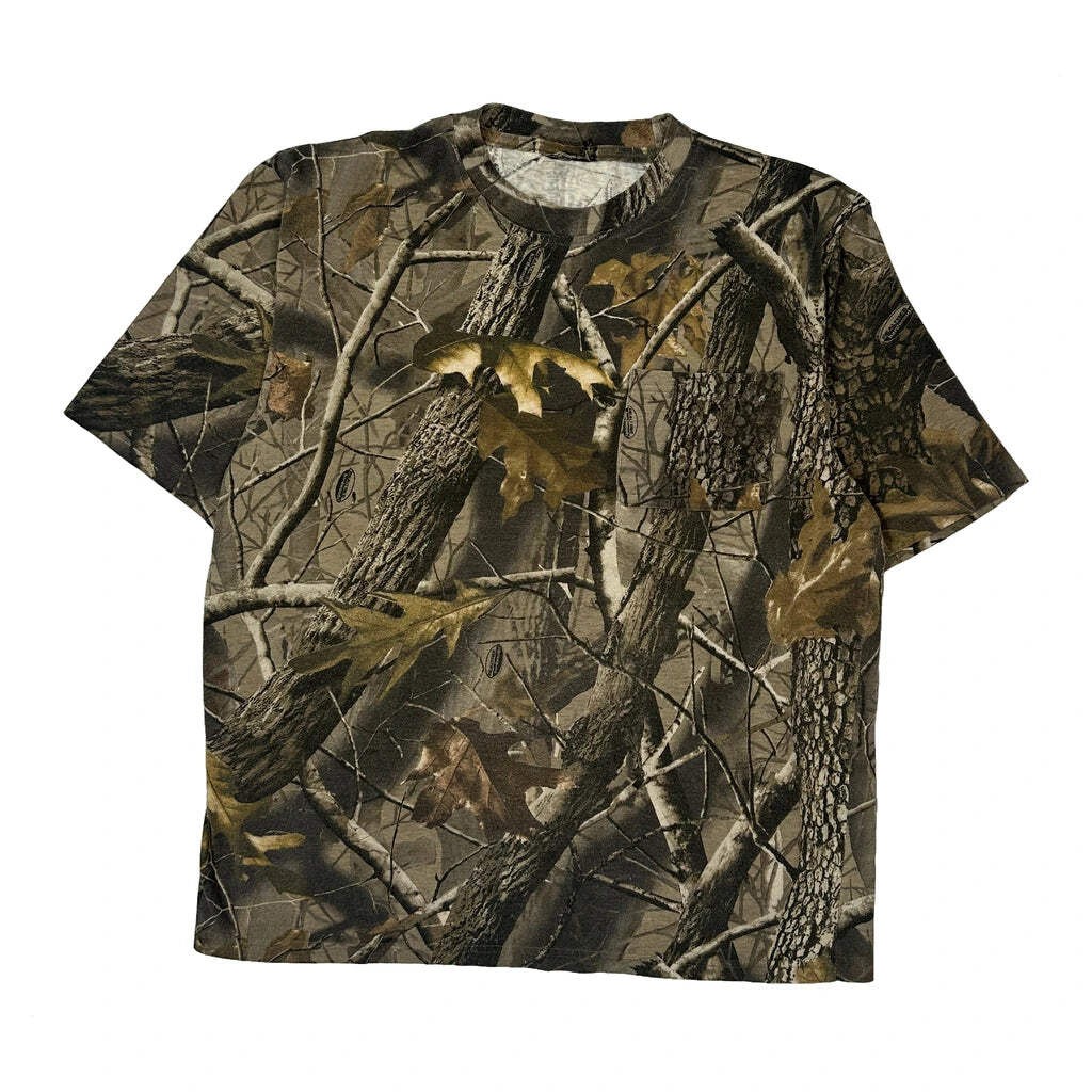 Mossy Oak Camo T-Shirt - Large Brown Cotton