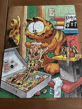 Vintage 1978 GARFIELD Eating Pizza 200 piece Puzzle 4860 Golden USA Complete 
