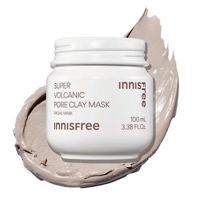 Innisfree Super Volcanic Clay Masks - Pore & Sebum Clay Mask for Oily Skin, Dual