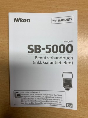 original Nikon SB-5000 / SB 5000 Benutzerhandbuch / Bedienungsanleitung deutsch