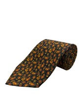 Vintage Brooks Brothers Navy Orange Silk Paisley Tie 57in Made in England