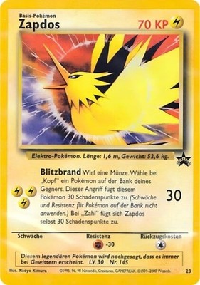 SEALED Zapdos Black Star Promo Movie 2000 Pokemon 2 WOTC deutsch