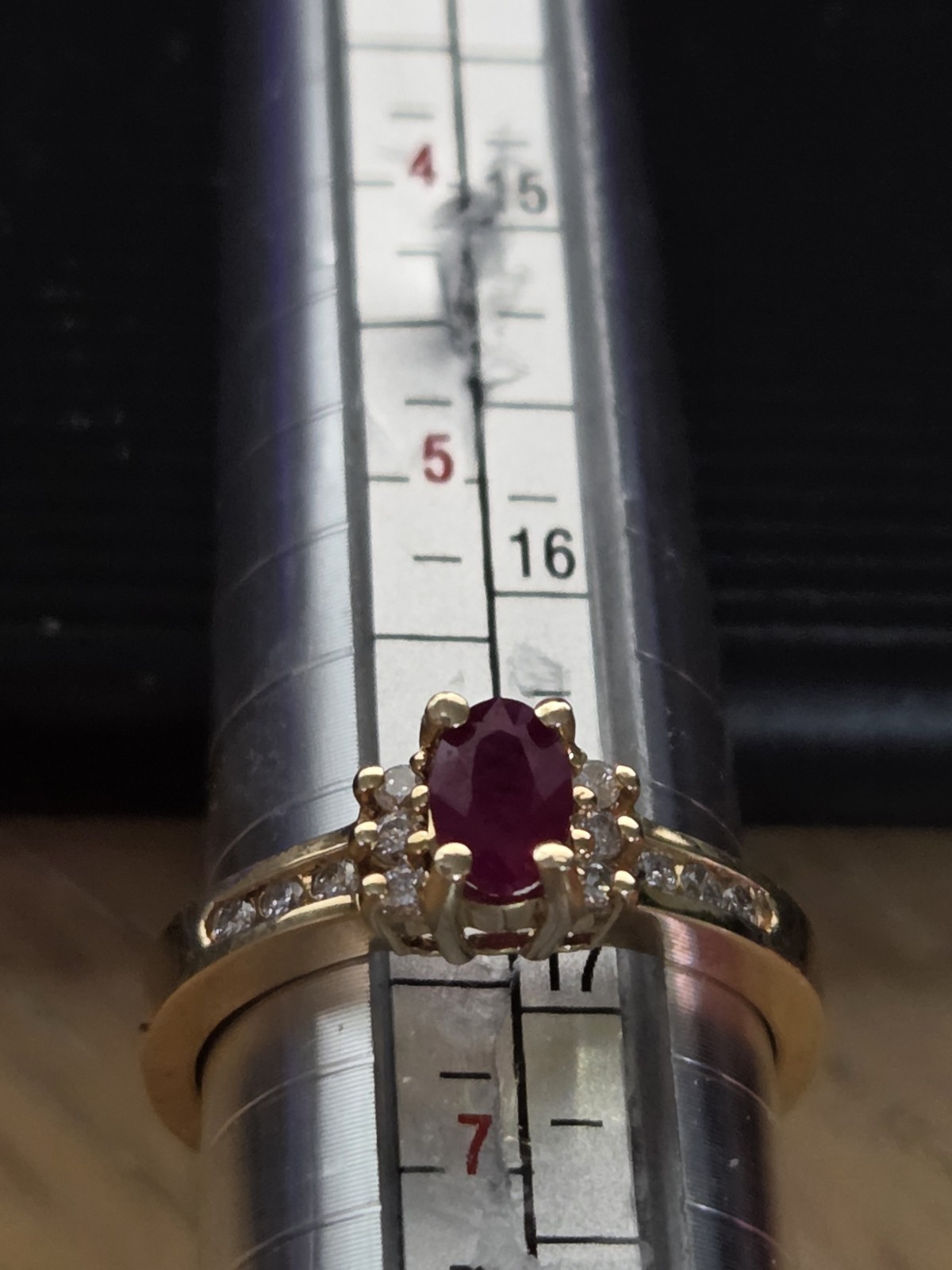 14k Solid Gold Diamond And Ruby Ring. Size 6.5 2.… - image 4
