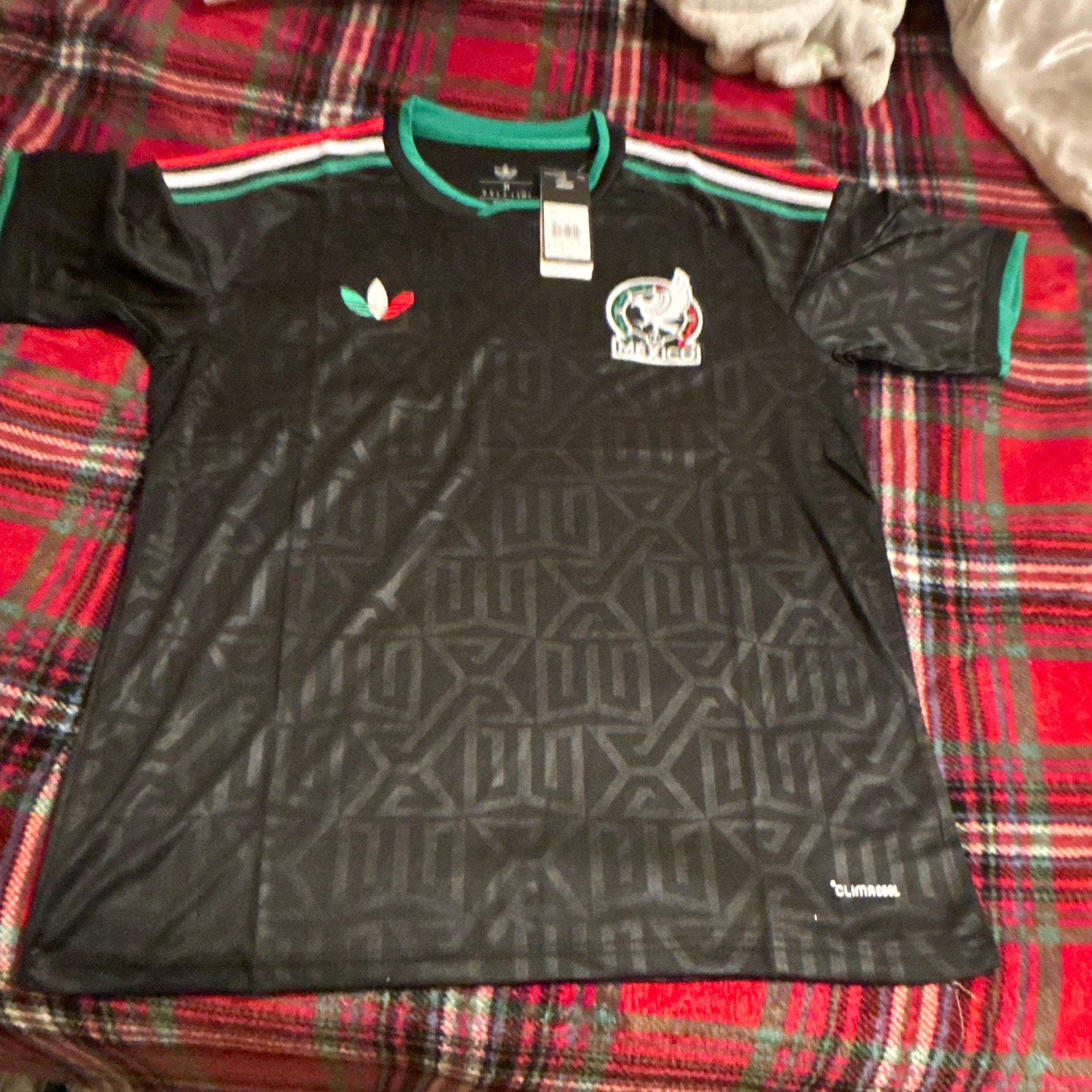 adidas Mexico National Team Soccer Jersey Black/Green/Red/White Size M