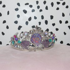 Disney Little Mermaid Tiara Silver Seashell Starfish Princess Crown